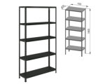 Стеллаж металлический BRABIX "ГРАФИТ MS KD-180/40/70-5", лофт, 1800х700х400 мм, 5 полок