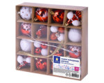 Шары елочные НАБОР 42 предмета "Red and White Shine", пластик, красный/белый, ЗОЛОТАЯ СКАЗКА