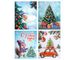 Наклейка для окон (1 штука) двусторонняя, 30х38 см, "Ассорти № 3", глиттер, ЗОЛОТАЯ СКАЗКА