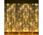 Гирлянда светодиодная 220 LED ламп, размер 300x200cм,тепл.бел,8 реж.