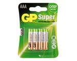 Батарейка GP Super AAA/LR03/24A алкалиновая, 4шт/блистер