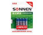 Батарейка Sonnen, AAA (LR03), комплект 4 шт., супералкалиновые, в блистере, 1,5 В
