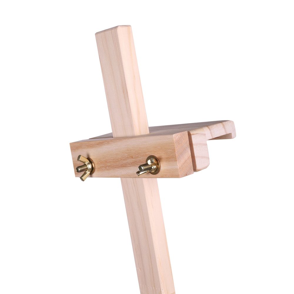 Мольберт напольный из сосны Лира с полкой, 170х55х70 см, высота холста до 107 см, BRAUBERG ART CLASSIC