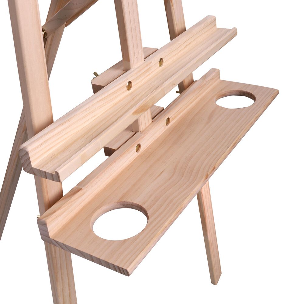 Мольберт напольный из сосны Лира с полкой, 170х55х70 см, высота холста до 107 см, BRAUBERG ART CLASSIC