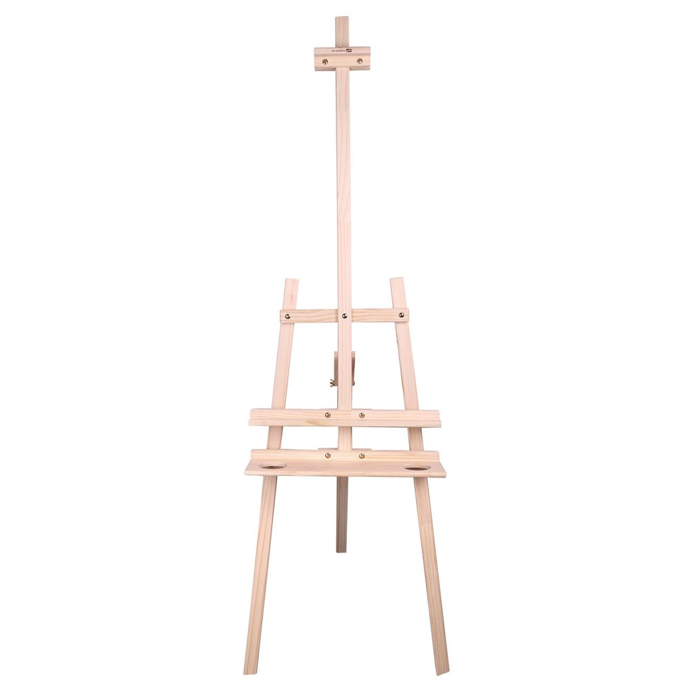 Мольберт напольный из сосны Лира с полкой, 170х55х70 см, высота холста до 107 см, BRAUBERG ART CLASSIC