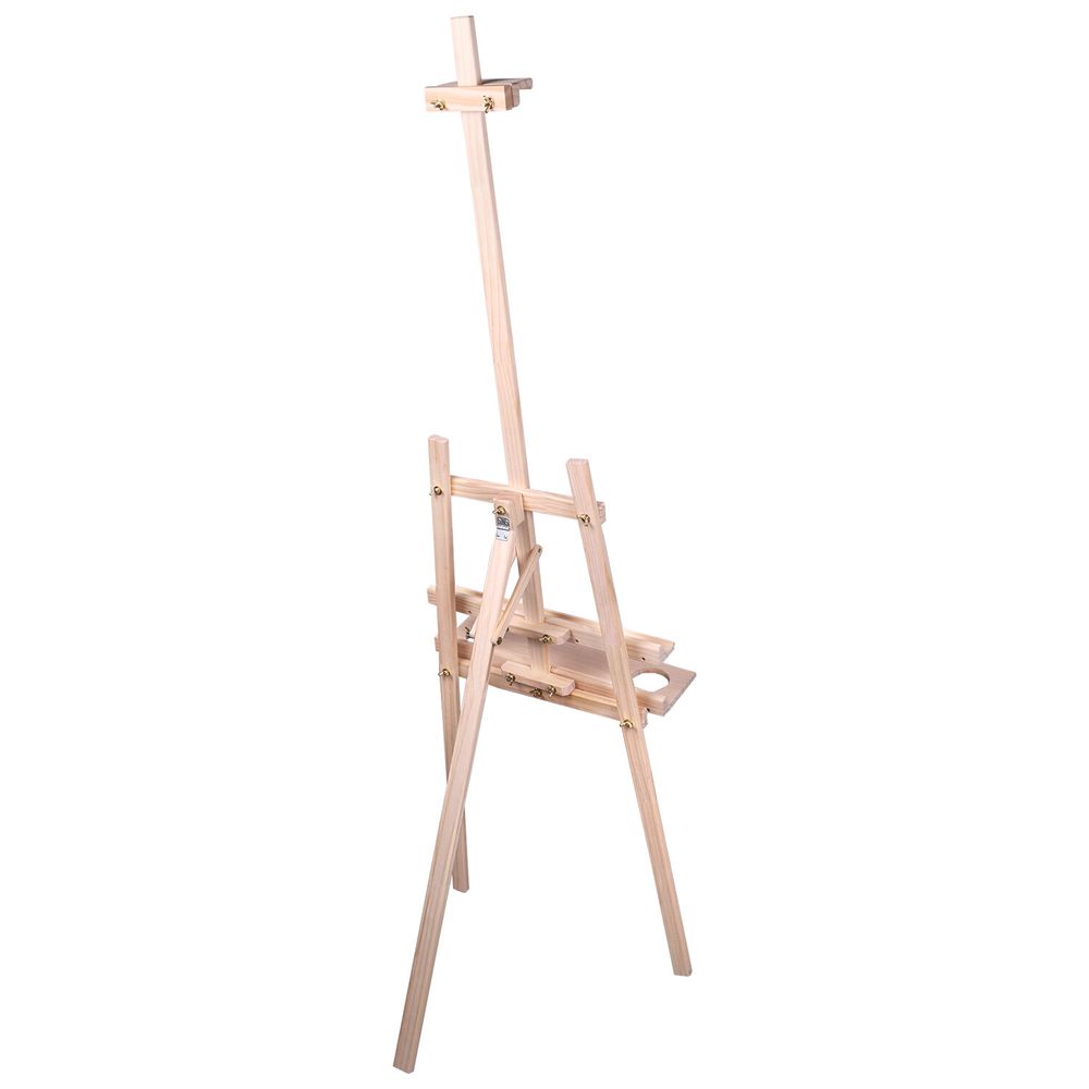 Мольберт напольный из сосны Лира с полкой, 170х55х70 см, высота холста до 107 см, BRAUBERG ART CLASSIC