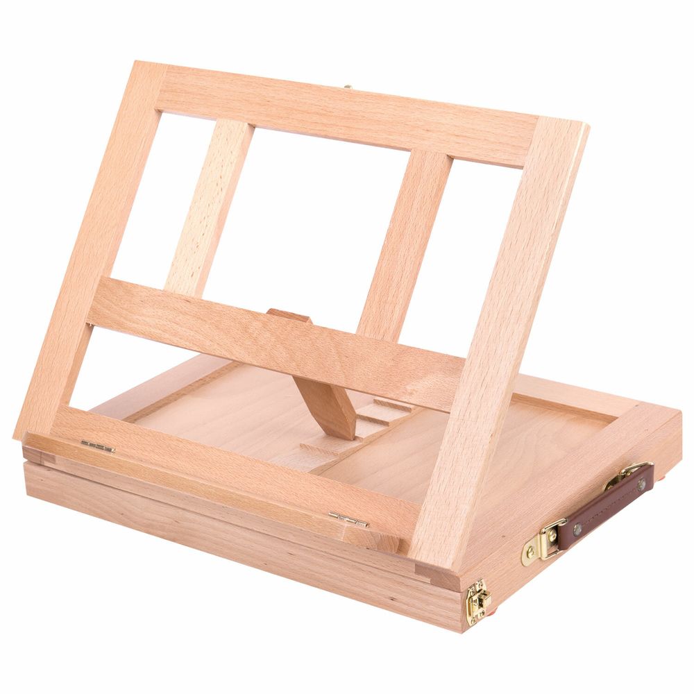Мольберт настольный из бука с выдвижным ящиком, 34,5х26х27 см, холст до 30 см, BRAUBERG ART
