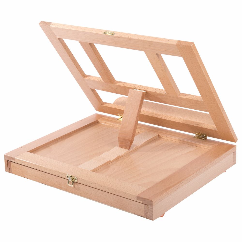 Мольберт настольный из бука с выдвижным ящиком, 34,5х26х27 см, холст до 30 см, BRAUBERG ART