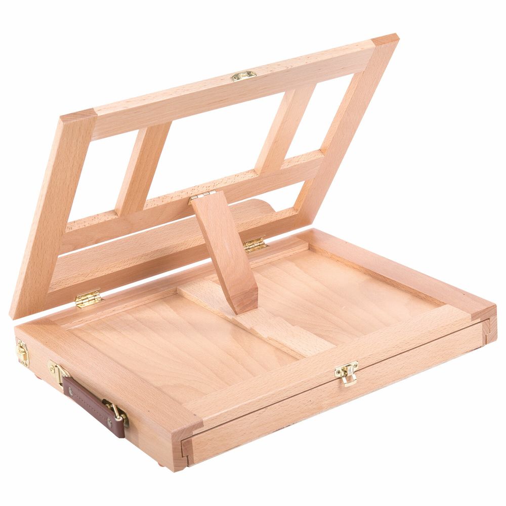 Мольберт настольный из бука с выдвижным ящиком, 34,5х26х27 см, холст до 30 см, BRAUBERG ART
