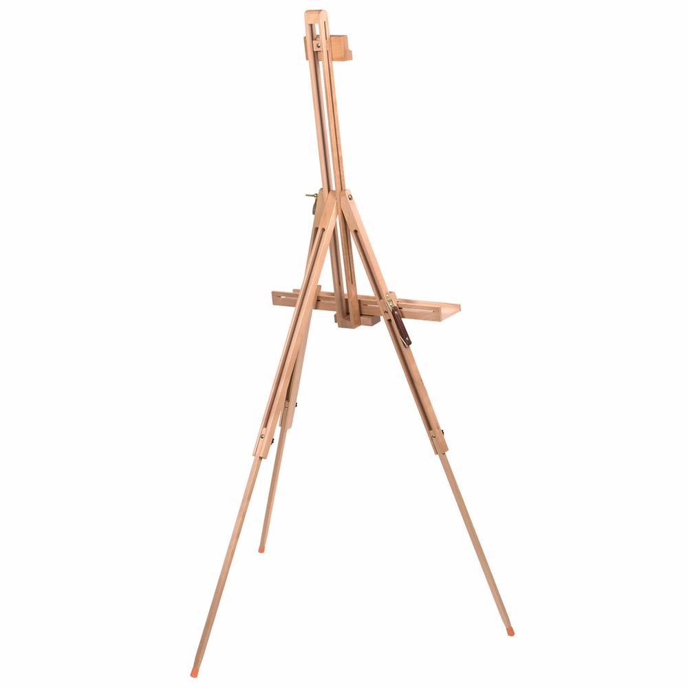 Мольберт полевой-тренога, бук, с полкой, высота 132-192 см, высота холста 112 см, BRAUBERG ART