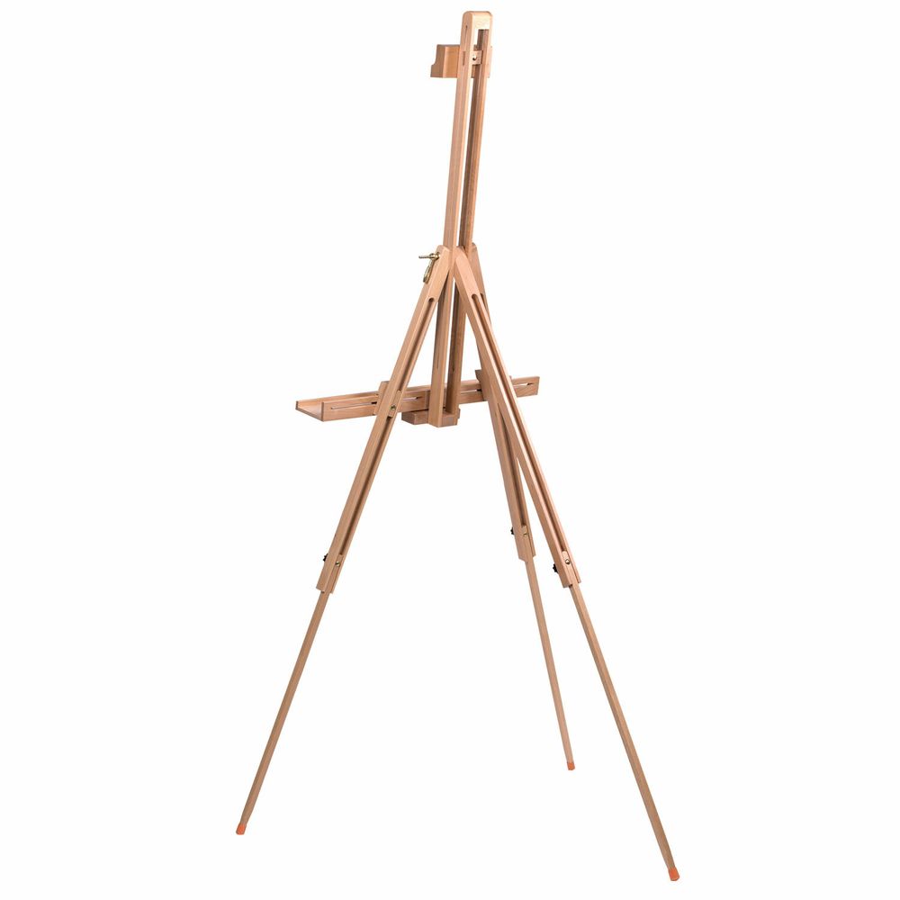 Мольберт полевой-тренога, бук, с полкой, высота 132-192 см, высота холста 112 см, BRAUBERG ART