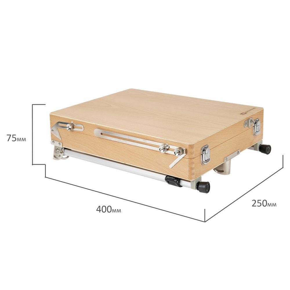 Этюдник из бука, 47х33х8,5 см, высота холста до 60 см, ножки алюминий 78 см, BRAUBERG ART