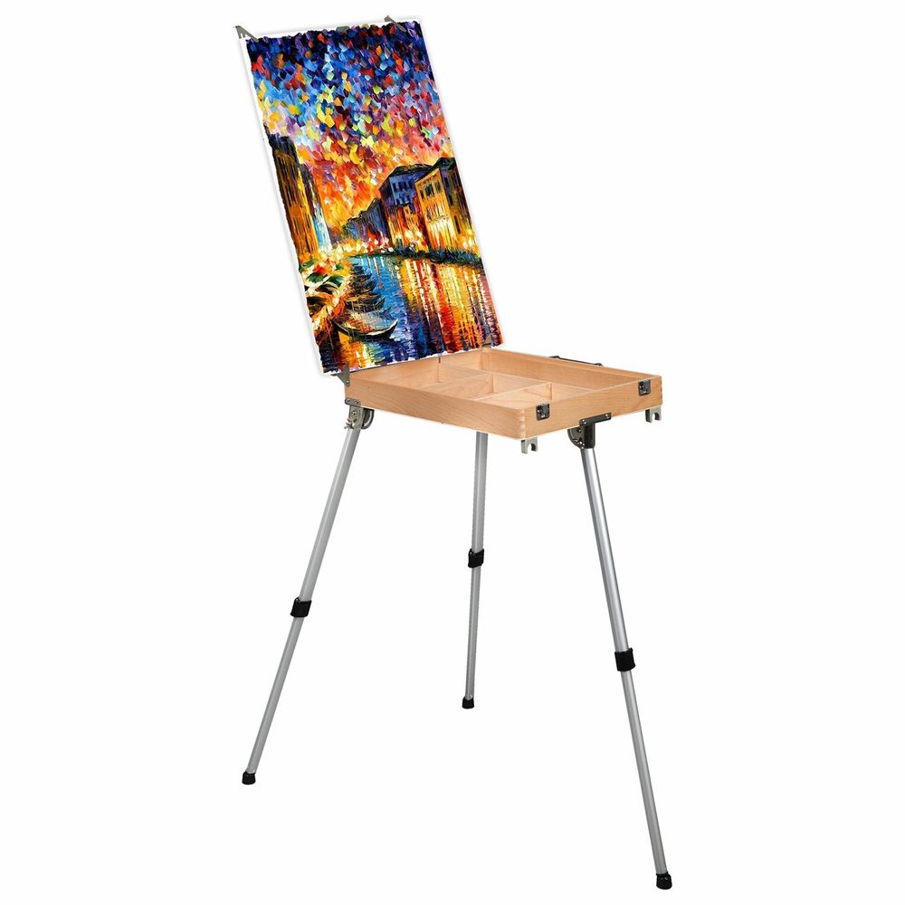 Этюдник из бука, 47х33х8,5 см, высота холста до 60 см, ножки алюминий 78 см, BRAUBERG ART