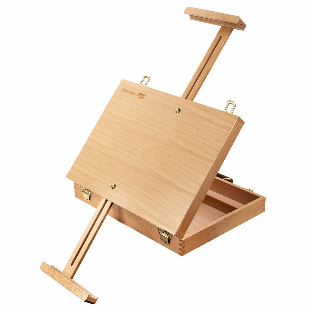Этюдник-мольберт из бука настольный с ящиком, 38х28х55 см, холст до 45 см, BRAUBERG ART