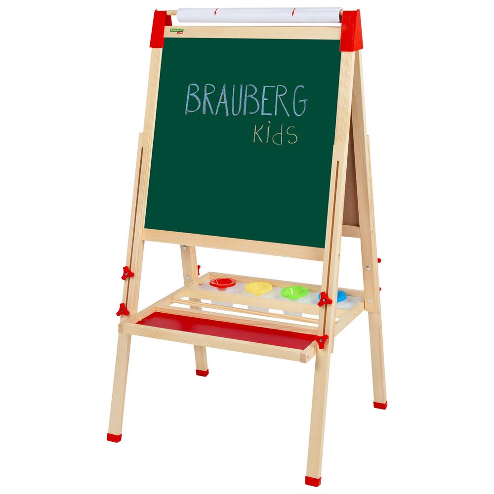 Мольберт растущий 3 в 1 для мела/магнитно-маркерный 50х50 см, бумага для рисования, BRAUBERG KIDS