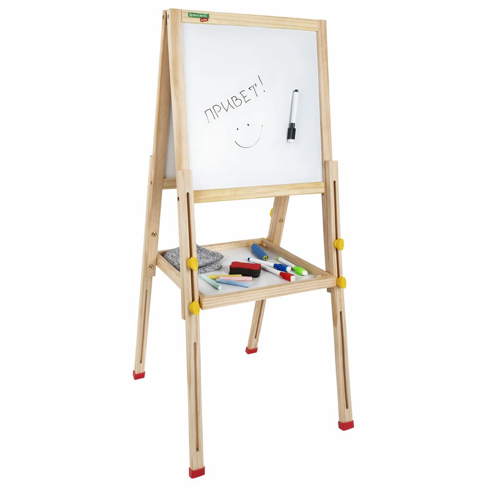 Мольберт растущий для мела/магнитно-маркерный 38х37 см, BRAUBERG KIDS, максимальная высота 106 см
