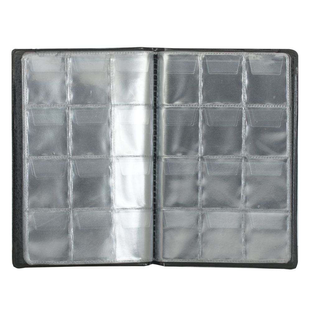 Альбом для монет, 115х170х10 мм, для 96 монет, 8 листов (карманы 33х38 мм)