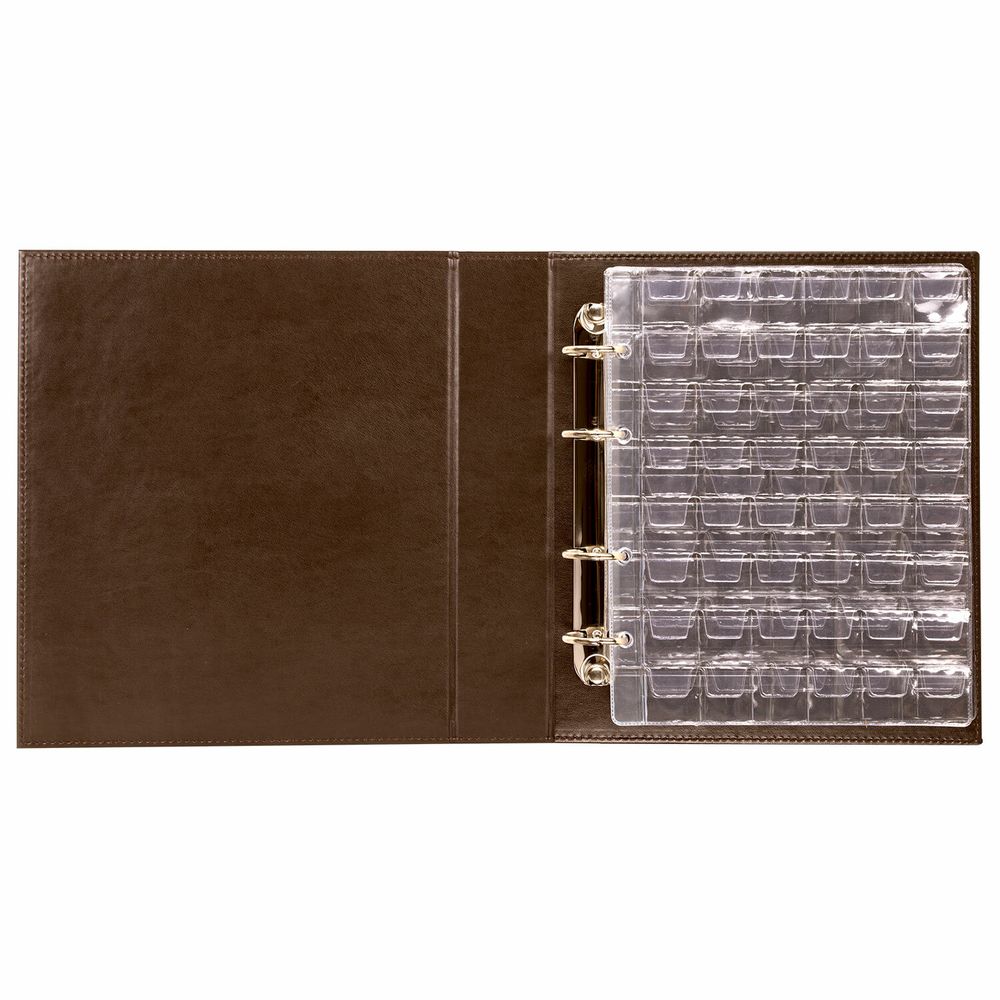 Альбом нумизмата из экокожи для монет и купюр OPTIMA, 245х270 мм, со стартовым комплектом, STAFF