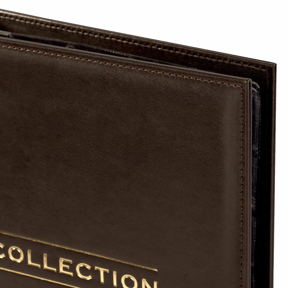 Альбом нумизмата из экокожи для монет и купюр OPTIMA, 245х270 мм, со стартовым комплектом, STAFF