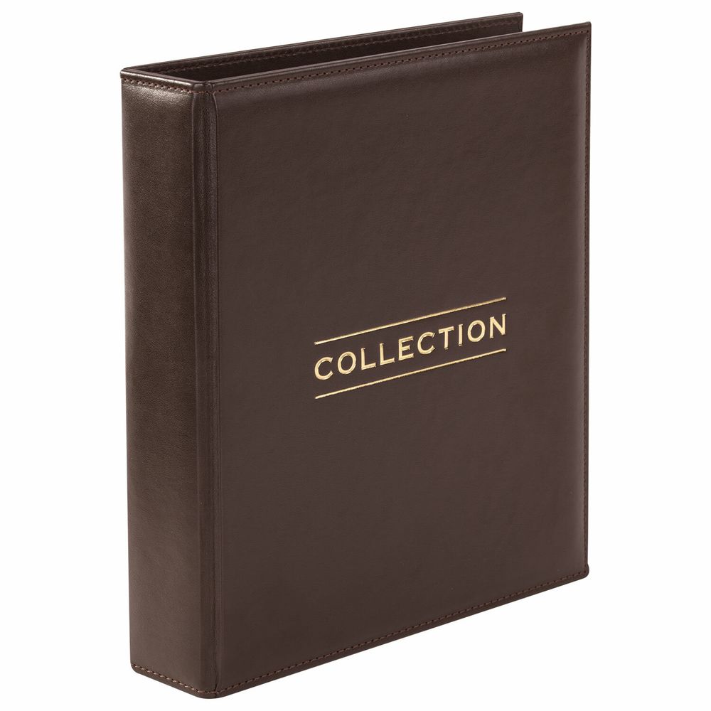 Альбом нумизмата из экокожи для монет и купюр OPTIMA, 245х270 мм, со стартовым комплектом, STAFF