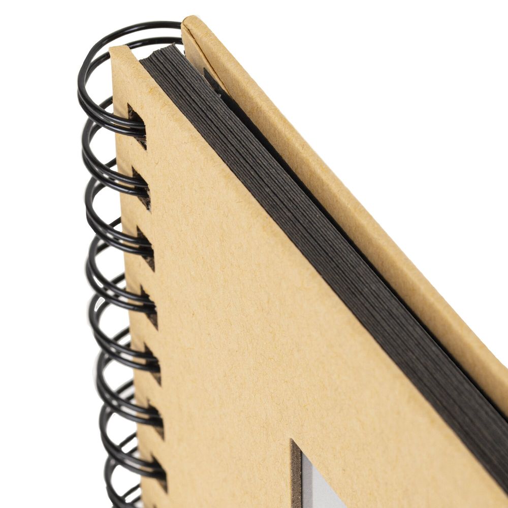 Фотоальбом 16х18 см, 20 черных листов, обложка КРАФТ, уголки/стикеры/ручка/клей, BRG Black&Kraft