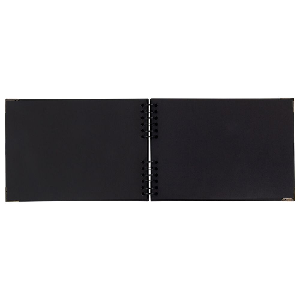 Фотоальбом 21х30 см, 40 черных листов, уголки/стикеры/ручка/клей/трафареты/маркеры, BRG Black