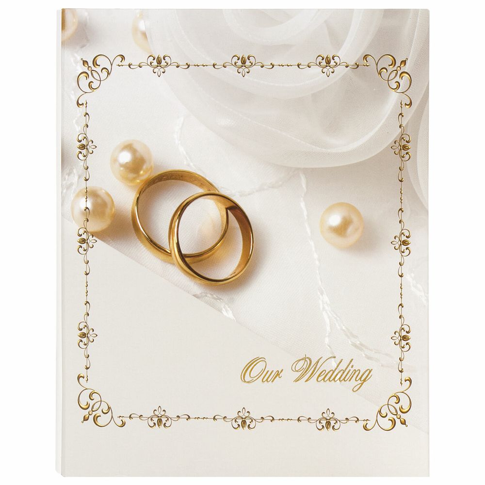 Фотоальбом BRAUBERG "Кольца и жемчуг" на 200 фото 10х15 см, твердая обложка, переплет, бокс