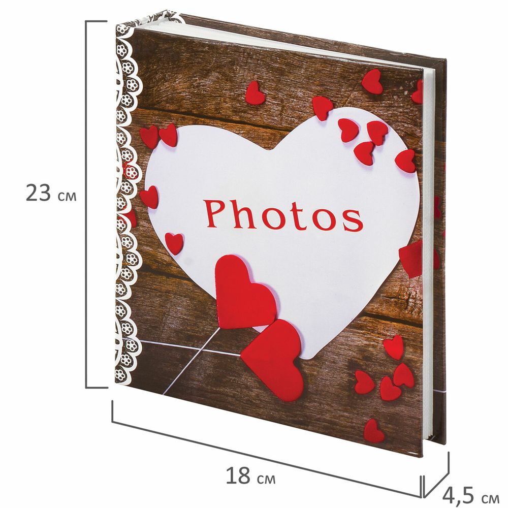 Фотоальбом BRAUBERG "С любовью" на 200 фото 10х15 см, твердая обложка, термосварка