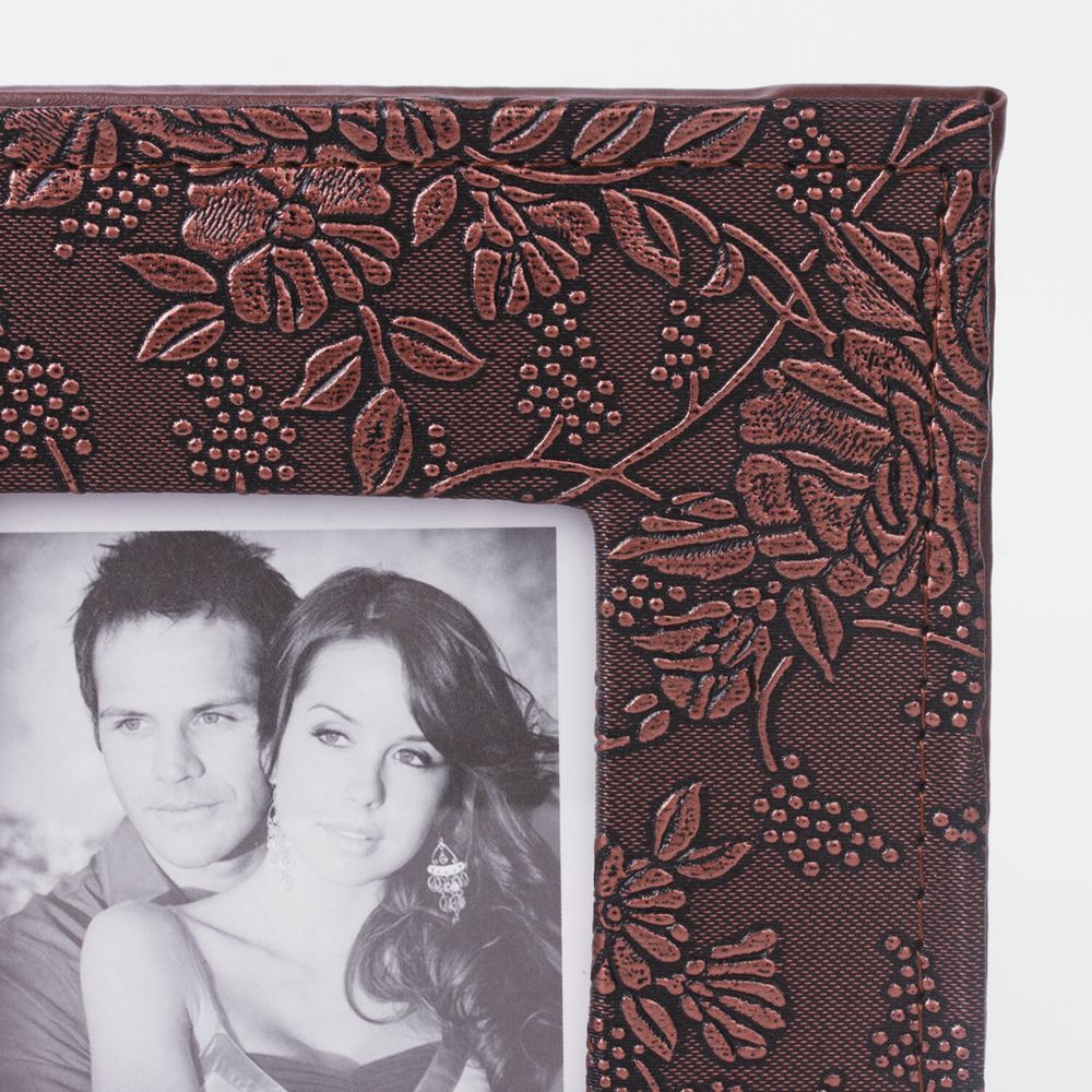 Фотоальбом BRAUBERG на 100 фотографий 10х15 см, обложка под кожу, бумажные страницы, бокс, коричневый