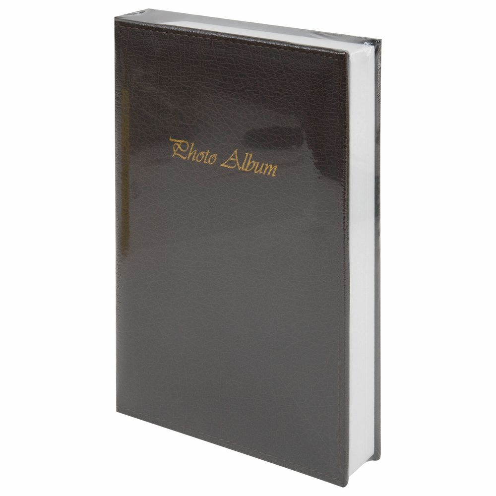 Фотоальбом BRAUBERG на 156 фото 10х15 см, под гладкую кожу, на кольцах, коричневый