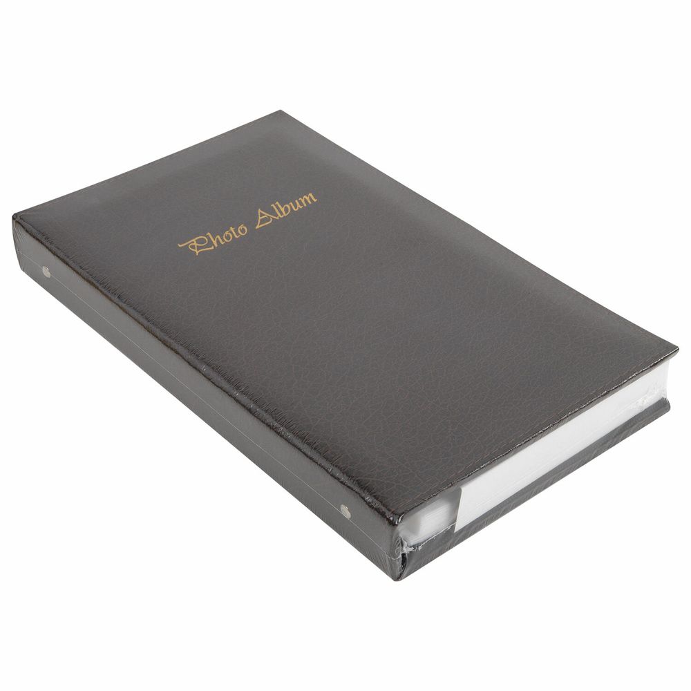 Фотоальбом BRAUBERG на 156 фото 10х15 см, под гладкую кожу, на кольцах, коричневый