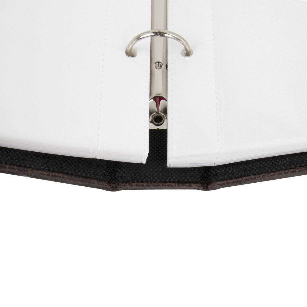 Фотоальбом BRAUBERG на 156 фото 10х15 см, под гладкую кожу, на кольцах, коричневый