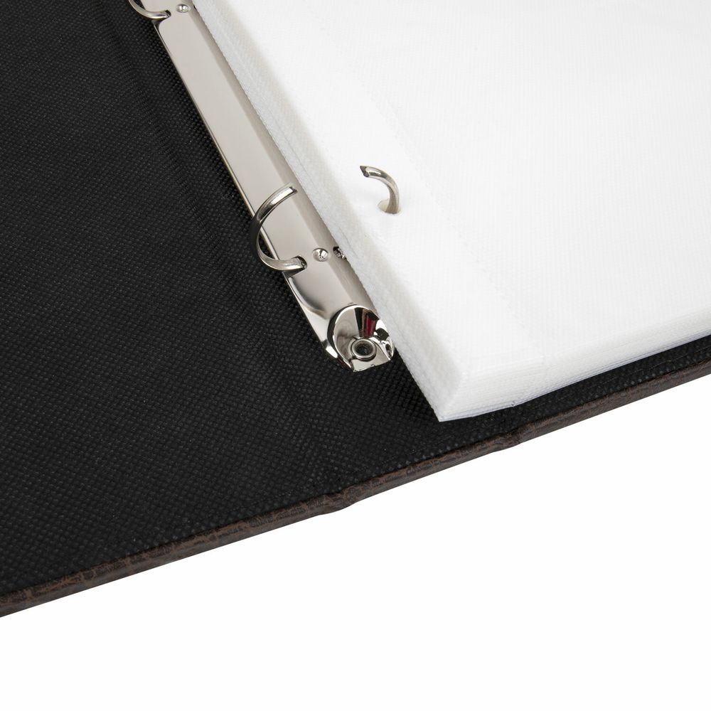 Фотоальбом BRAUBERG на 156 фото 10х15 см, под гладкую кожу, на кольцах, коричневый