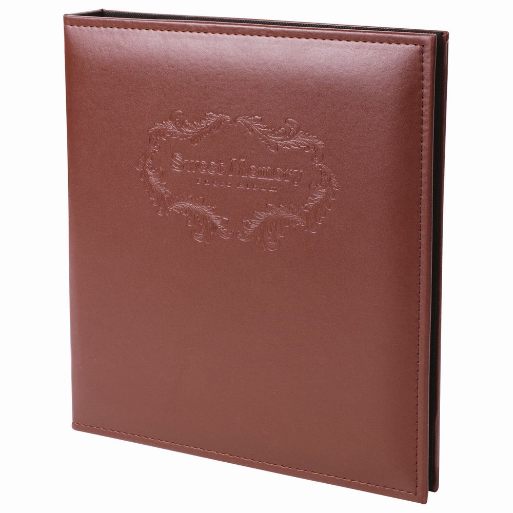 Фотоальбом BRAUBERG на 20 магнитных листов, 23х28 см, под гладкую кожу, на кольцах, коричневый