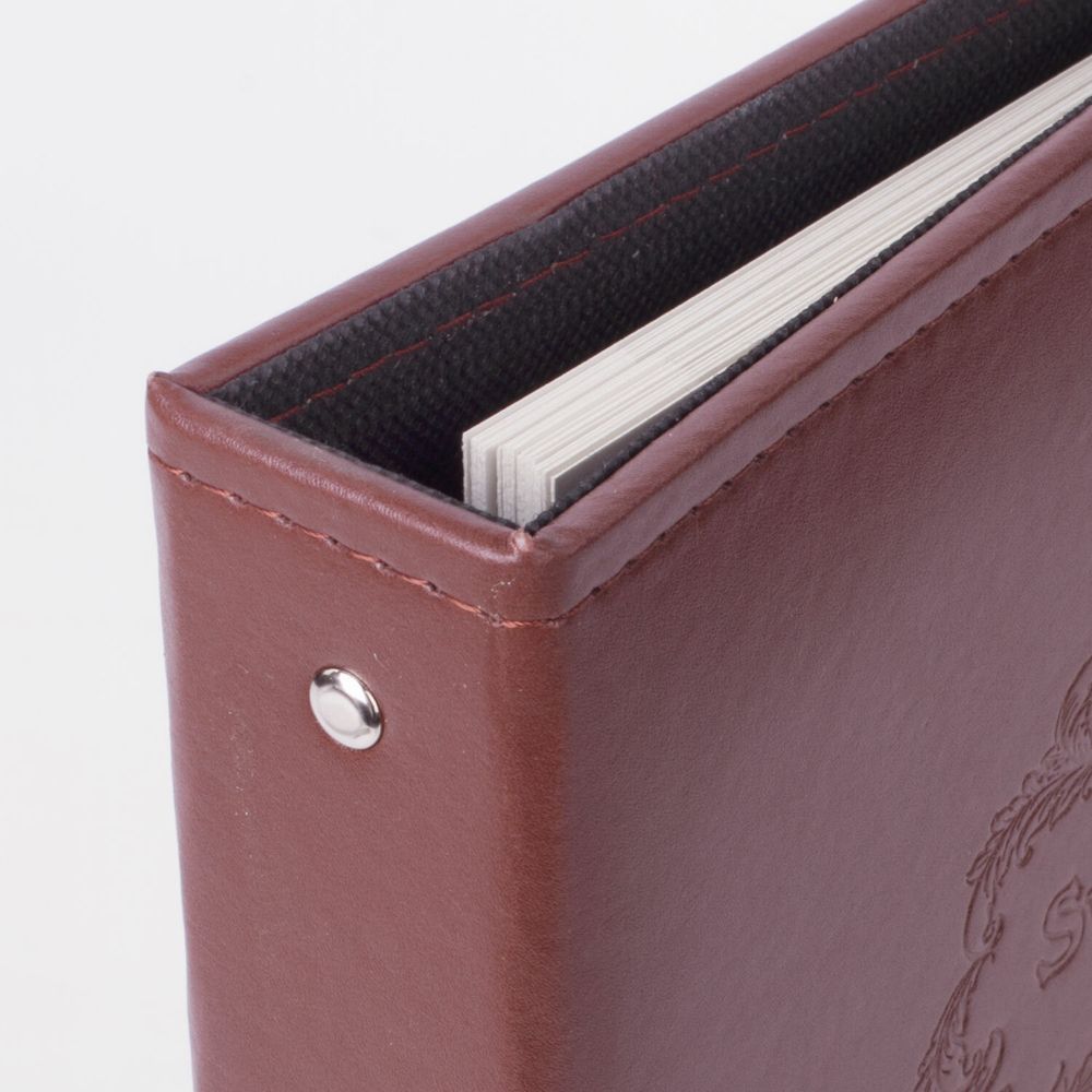 Фотоальбом BRAUBERG на 20 магнитных листов, 23х28 см, под гладкую кожу, на кольцах, коричневый