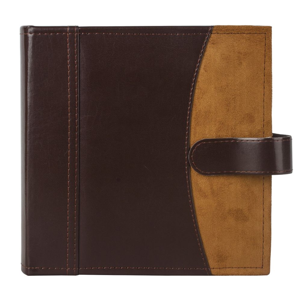 Фотоальбом BRAUBERG на 200 фото 10х15 см, под гладкую кожу, бумажные страницы, застежка, темно-коричневый