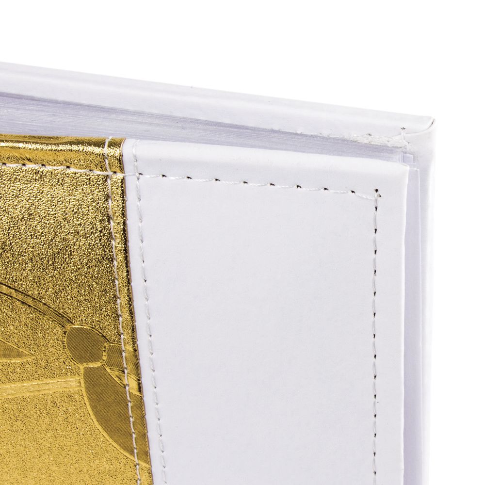 Фотоальбом BRAUBERG на 200 фото 10х15 см, под кожу, бумажные страницы, бокс, бело-золотистый