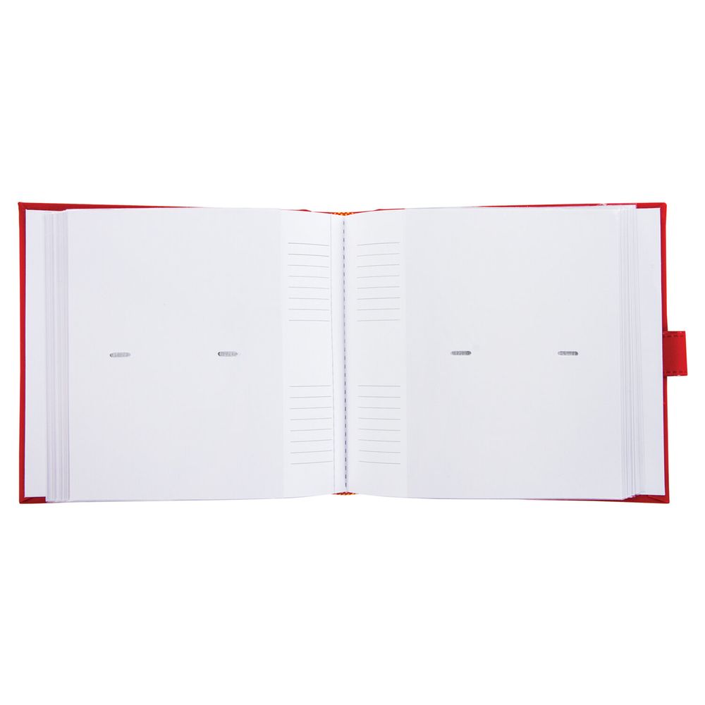 Фотоальбом BRAUBERG на 200 фото 10х15 см, под кожу, бумажные страницы, бокс, красный