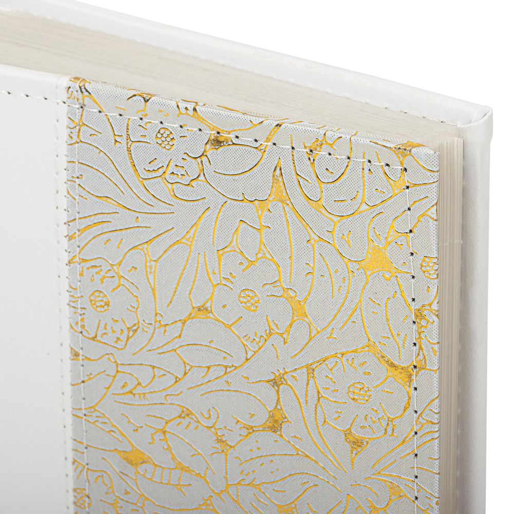 Фотоальбом BRAUBERG на 300 фото 10х15 см, под кожу, бумажные страницы, бокс, белый+золото