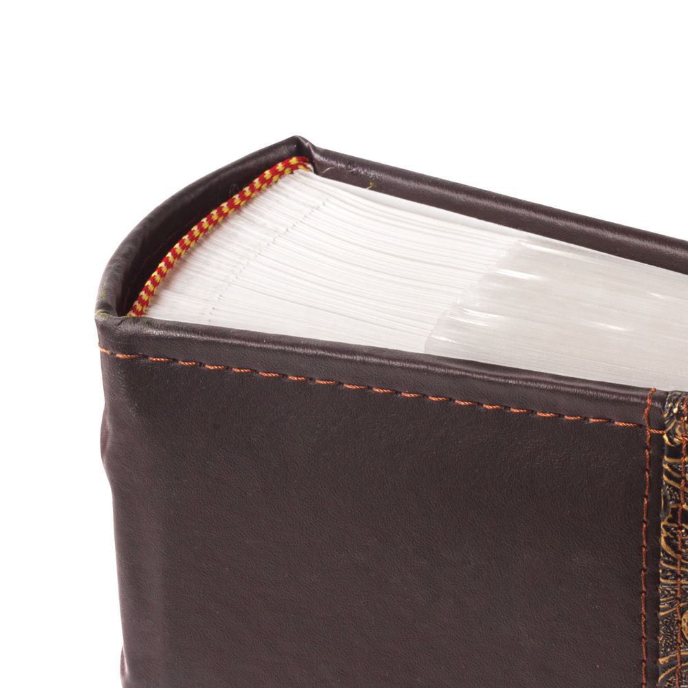 Фотоальбом BRAUBERG на 300 фото 10х15 см, под кожу, бумажные страницы, бокс, коричневый + золото