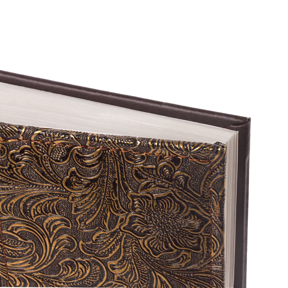 Фотоальбом BRAUBERG на 300 фото 10х15 см, под кожу, бумажные страницы, бокс, коричневый + золото