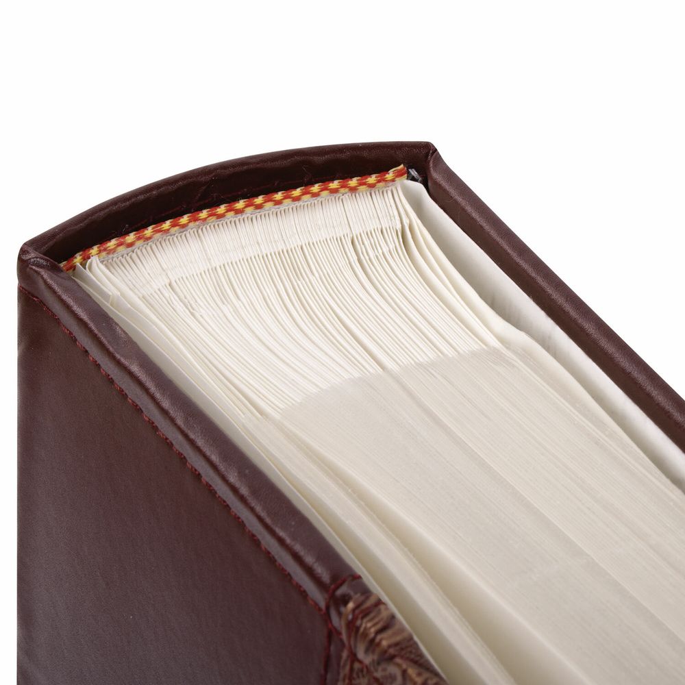 Фотоальбом BRAUBERG на 300 фотографий 10х15 см, обложка под кожу, бумажные страницы, бокс, бордо+бронза