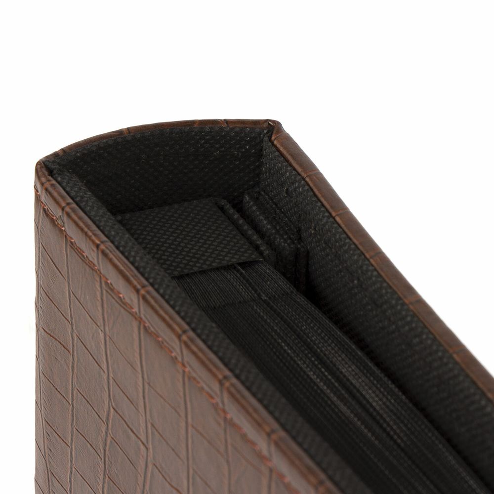 Фотоальбом BRAUBERG на 500 фотографий 10х15 см, обложка под кожу крокодила, рамка для фото, коричневый