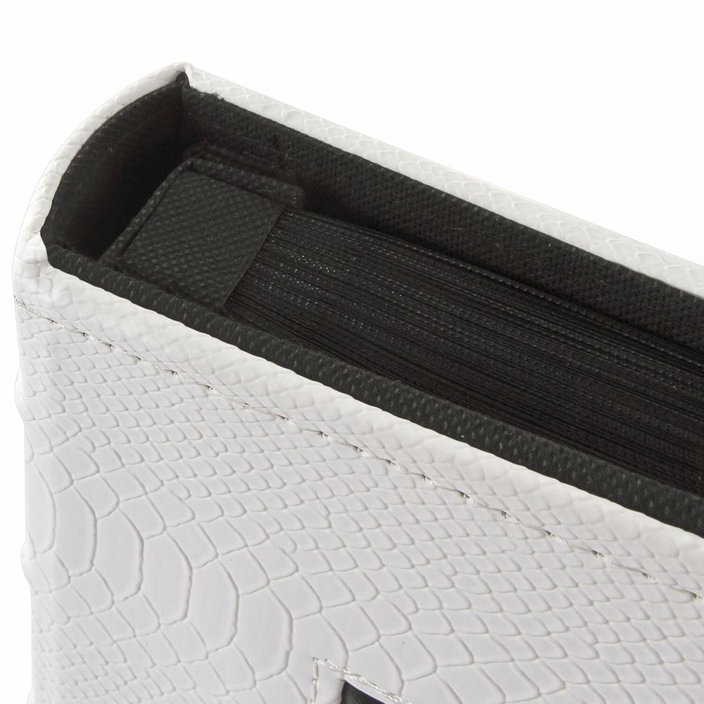 Фотоальбом BRAUBERG на 500 фотографий 10х15 см, обложка под кожу рептилии, рамка для фото, белый