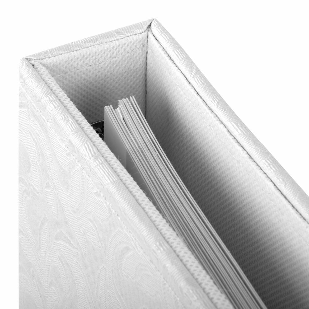 Фотоальбом BRAUBERG свадебный, 20 магнитных листов 30х32 см, обложка под фактурную кожу, на кольцах, белый