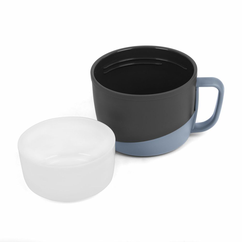 Термос классический, нержавеющая сталь 2 л, черно-серый, 2 кружки, ручка + ремешок, TAIGARU