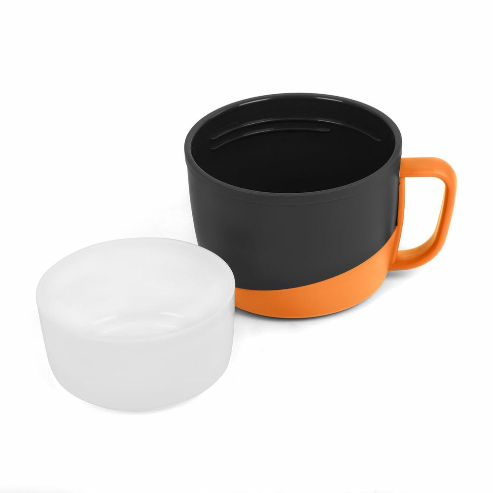 Термос классический, нержавеющая сталь, 2 л, оранжево-серый, 2 кружки, ручка + ремешок, TAIGARU