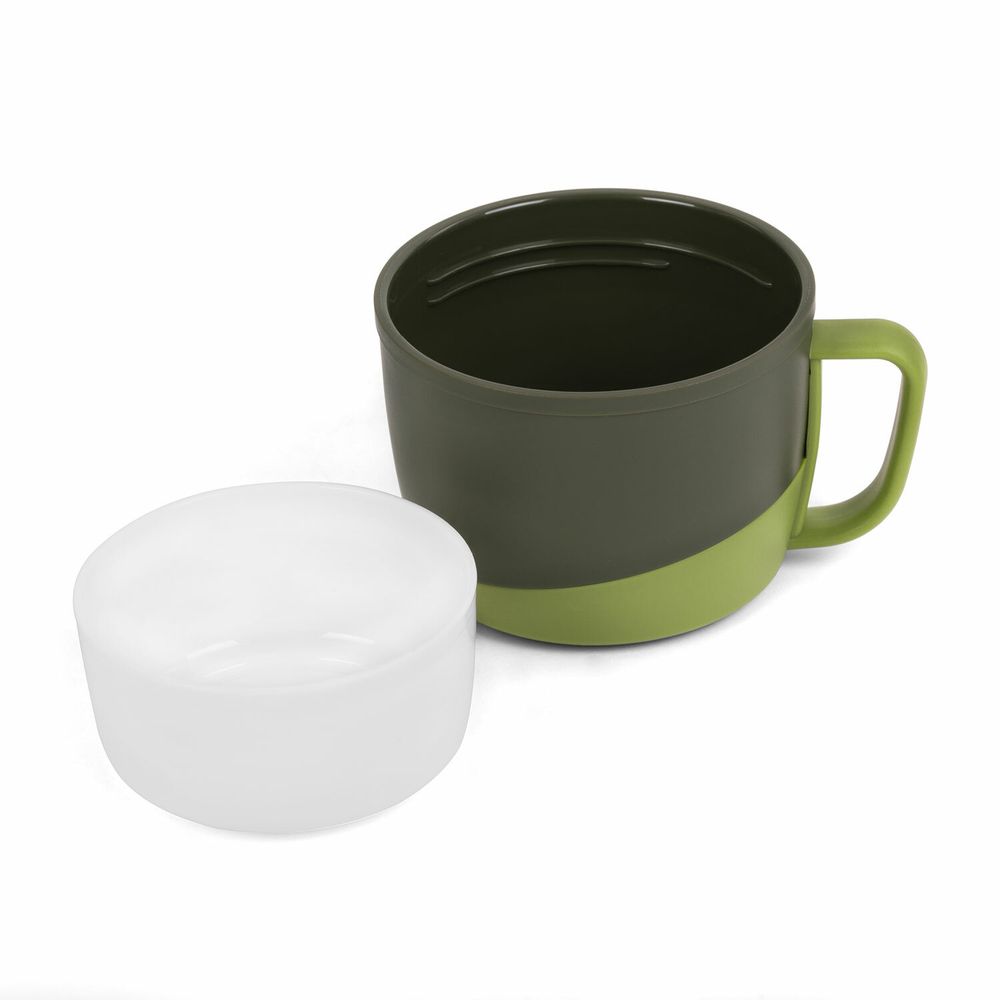 Термос классический, нержавеющая сталь, 2 л, черно-оливковый, 2 кружки, ручка + ремешок, TAIGARU