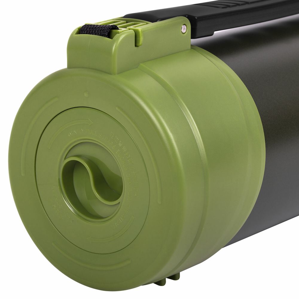 Термос классический, нержавеющая сталь, 2 л, черно-оливковый, 2 кружки, ручка + ремешок, TAIGARU