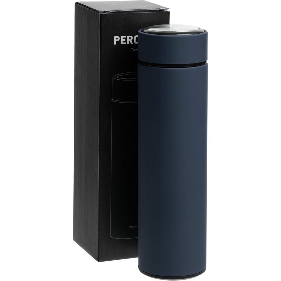 Термос с ситечком Percola темно-синий